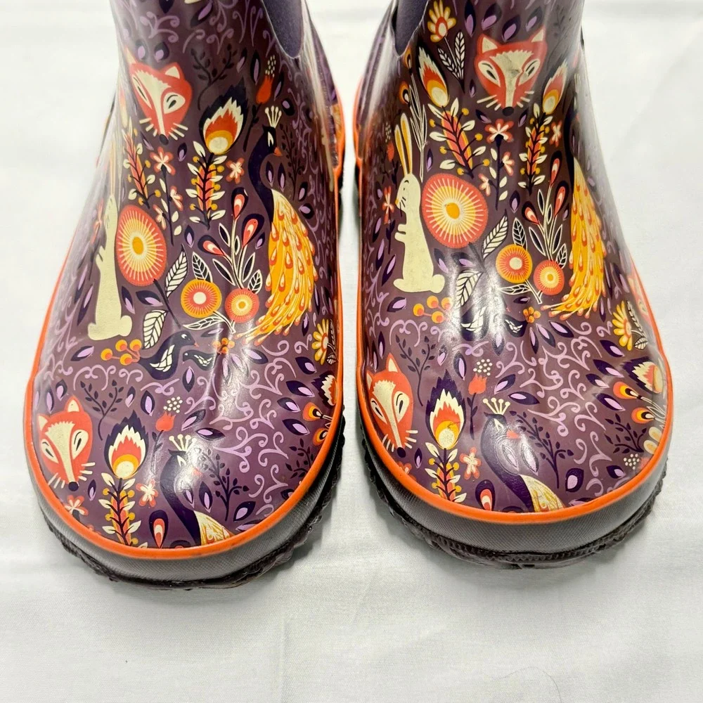 Bogs Classic Forest Purple Woodland Fox Rabbit Waterproof Boots Youth 1